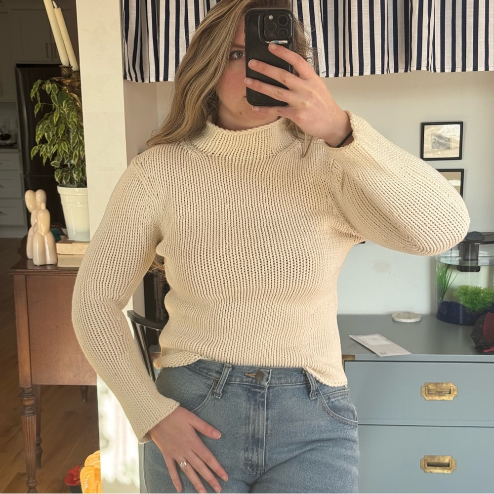 GAP Cream Turtleneck Sweater for Women